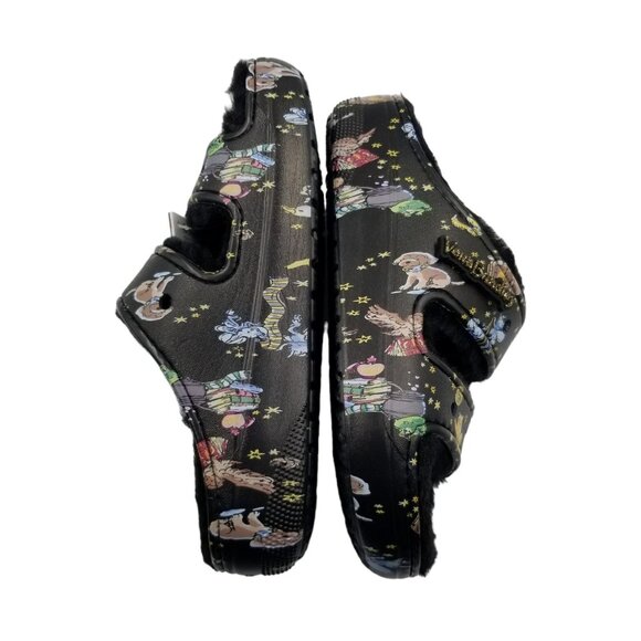 CROCS Black Graphic Furry Sandals - Picture 7 of 13